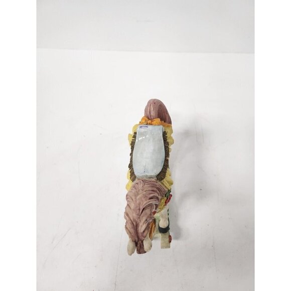 VINTAGE Rocking Horse Figurine With Floral Design Resin Hand Painted Home Decor - Picture 7 of 10